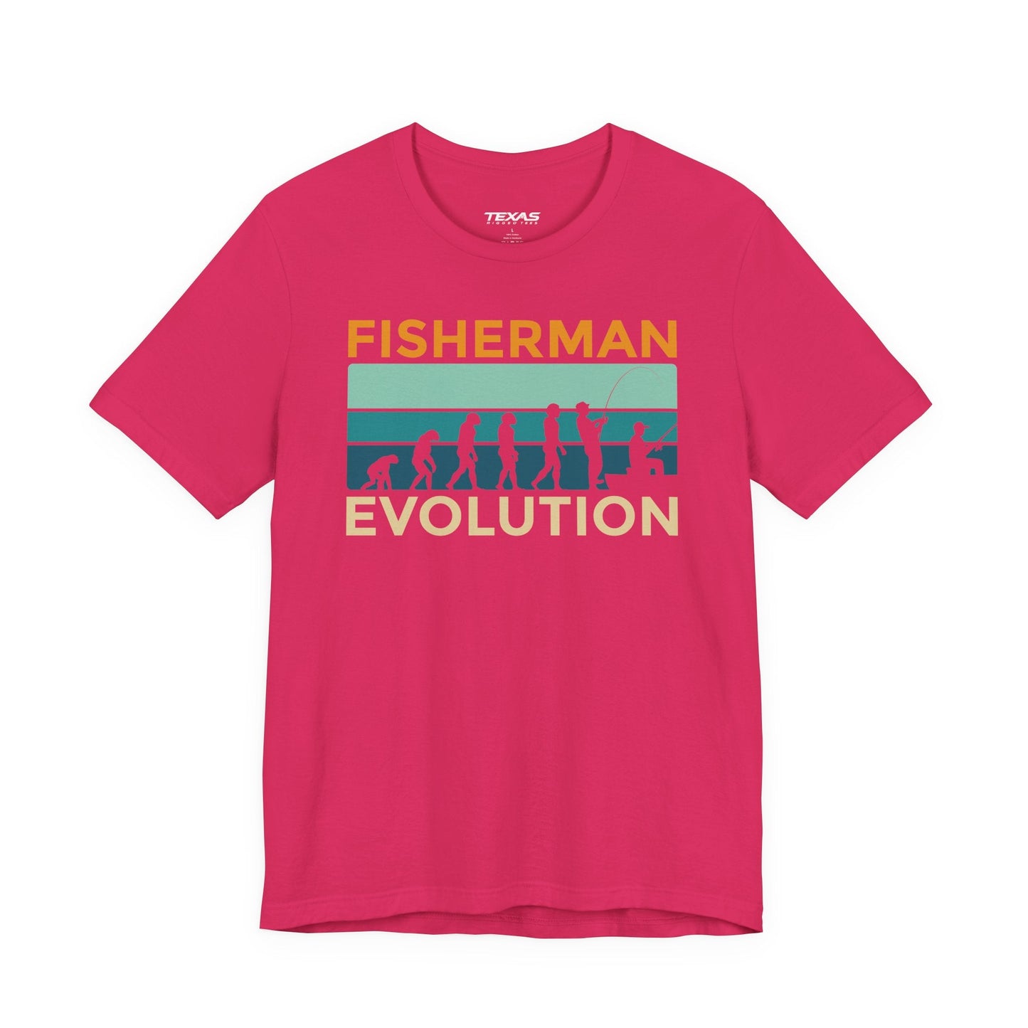 Texas Rigged Tees Fisherman Evolution — Unisex Cotton Tee