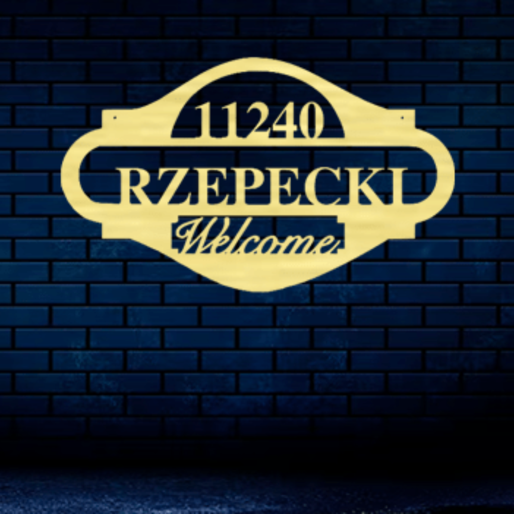 MetalPlex - Name Monogram Address Sign - Metal Wall Art
