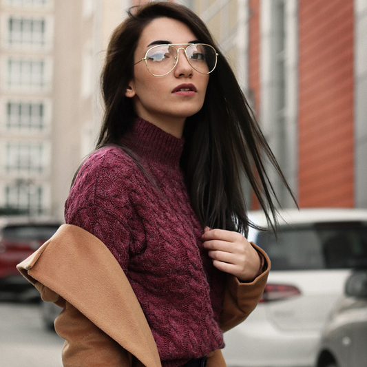 zeroUV Retro Full Metal Aviator Sunglasses With Clear Lenses Glasses 9591