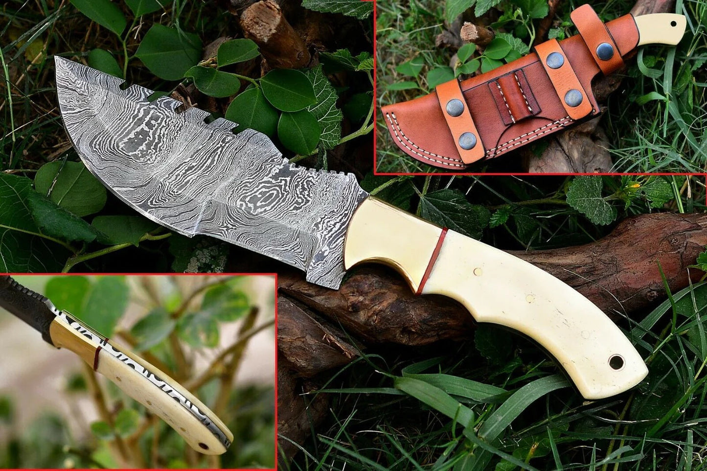 KBS Knives Tom Brown Tracker #3 – Custom Handmade Damascus Survival Knife