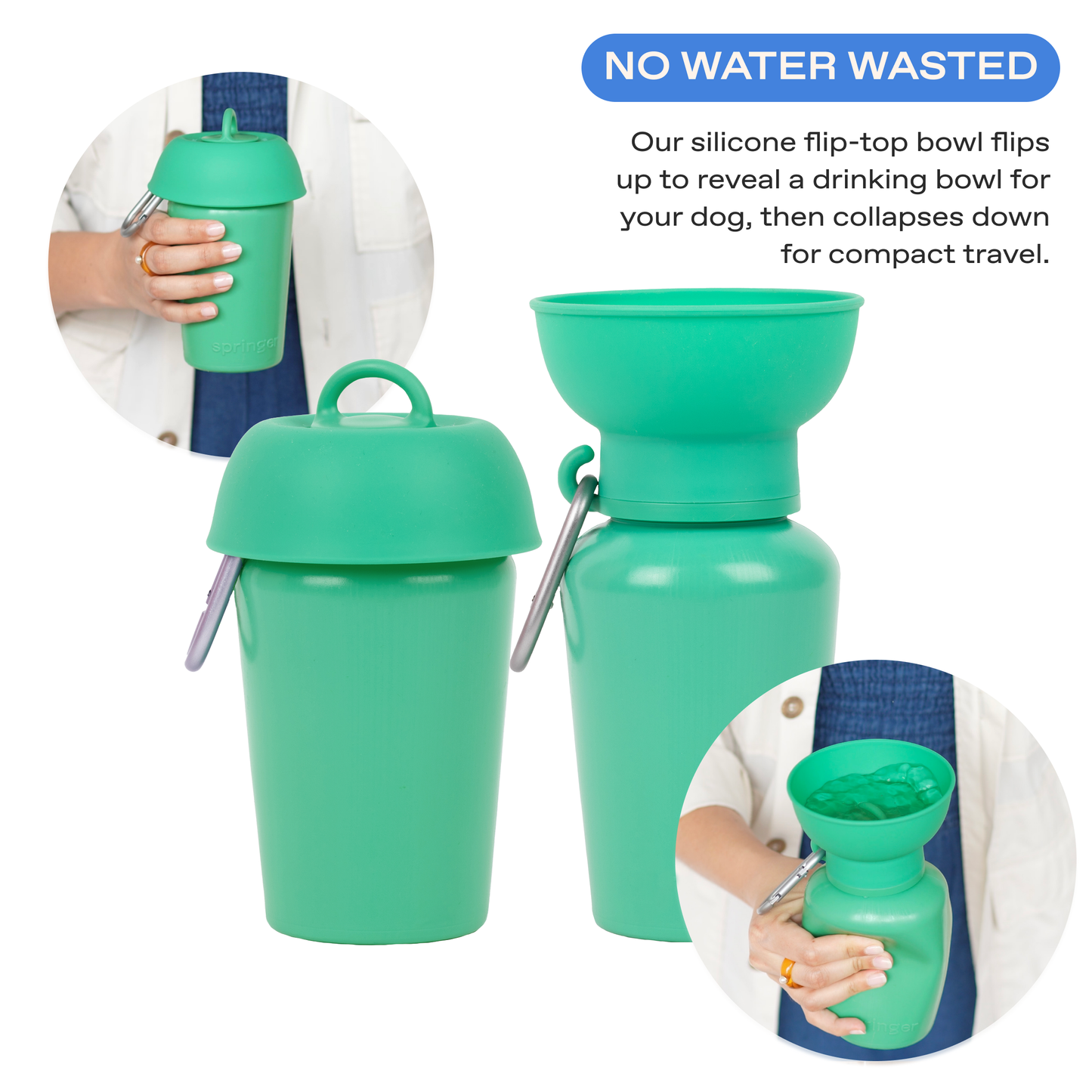 Springland Pets 20oz Flip Dog Travel Water Bottle