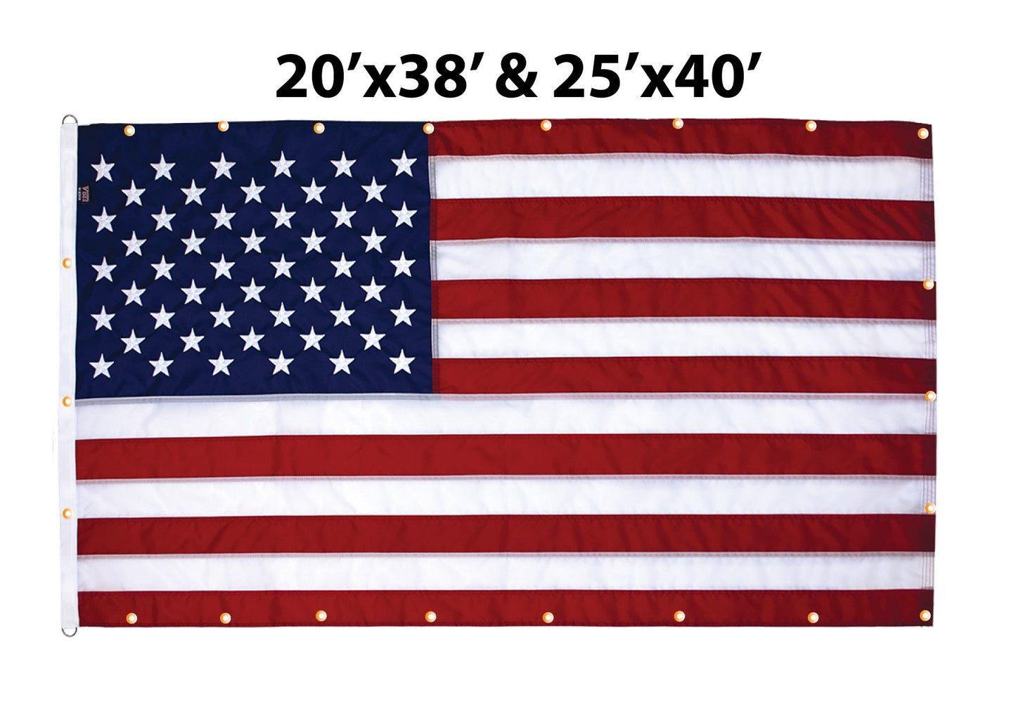 Flagman of America Nylon American Flag with Grommets Along Edges for Wall Hanging *Made in USA*