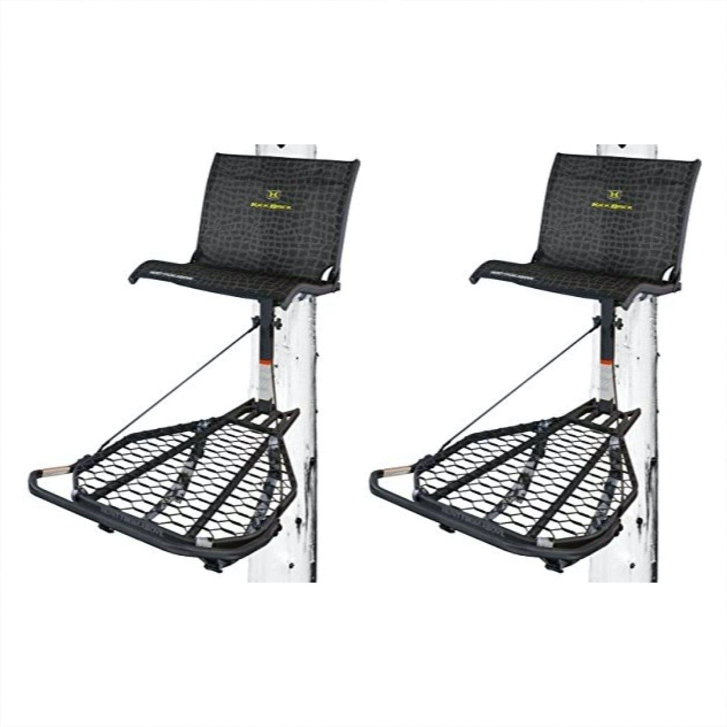Hawk Kickback LVL Hang-On Tree Stand with Leg Extension Footrest, Black (2 Pack)
