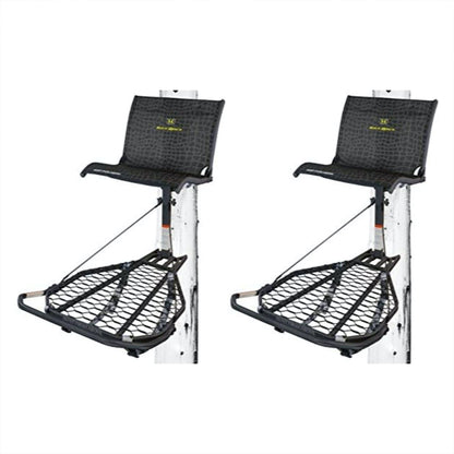 Hawk Kickback LVL Hang-On Tree Stand with Leg Extension Footrest, Black (2 Pack)