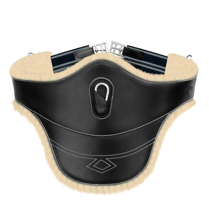 Bridles & Reins ExionPro Belly Guard Girth - Navy Blue Elastic with White Lines