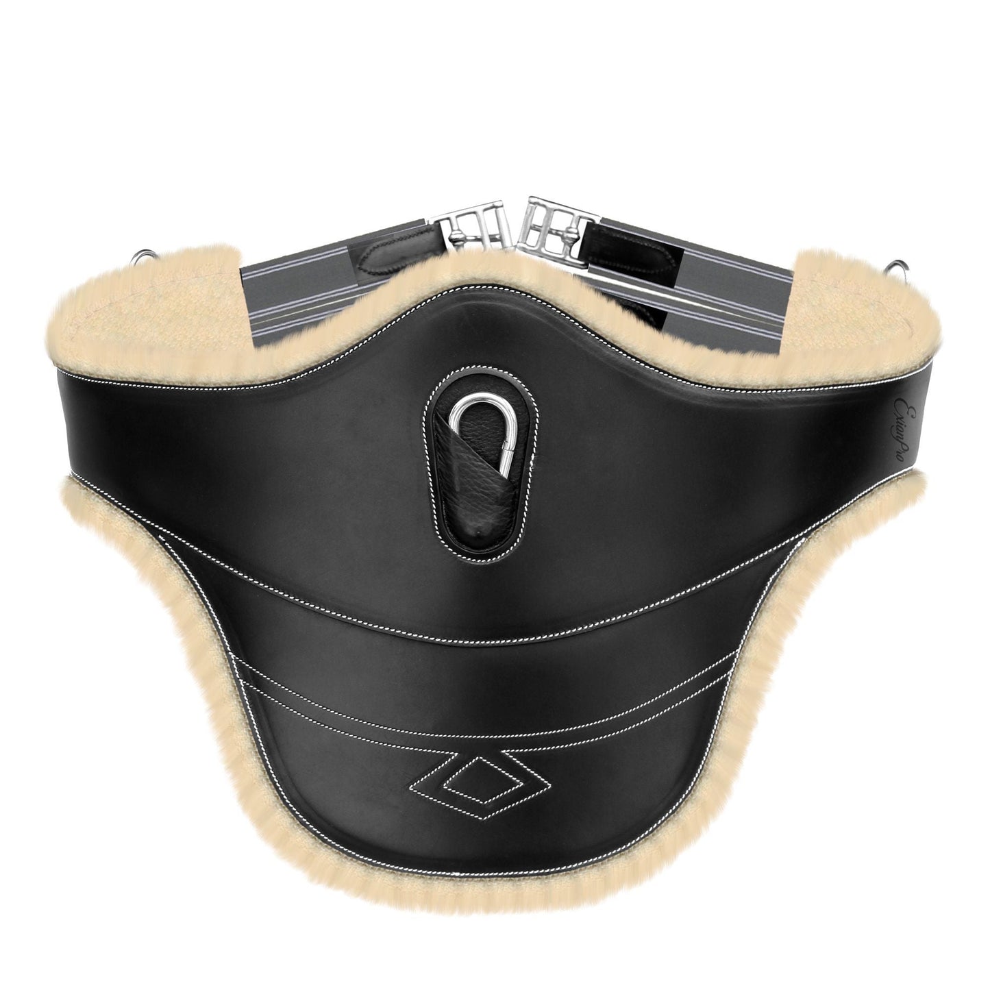 Bridles & Reins ExionPro Belly Guard Girth - Grey Elastic with White Lines