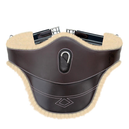 Bridles & Reins ExionPro Belly Guard Girth - Navy Blue Elastic with White Lines