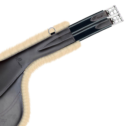 Bridles & Reins ExionPro Belly Guard Girth - Navy Blue Elastic with White Lines