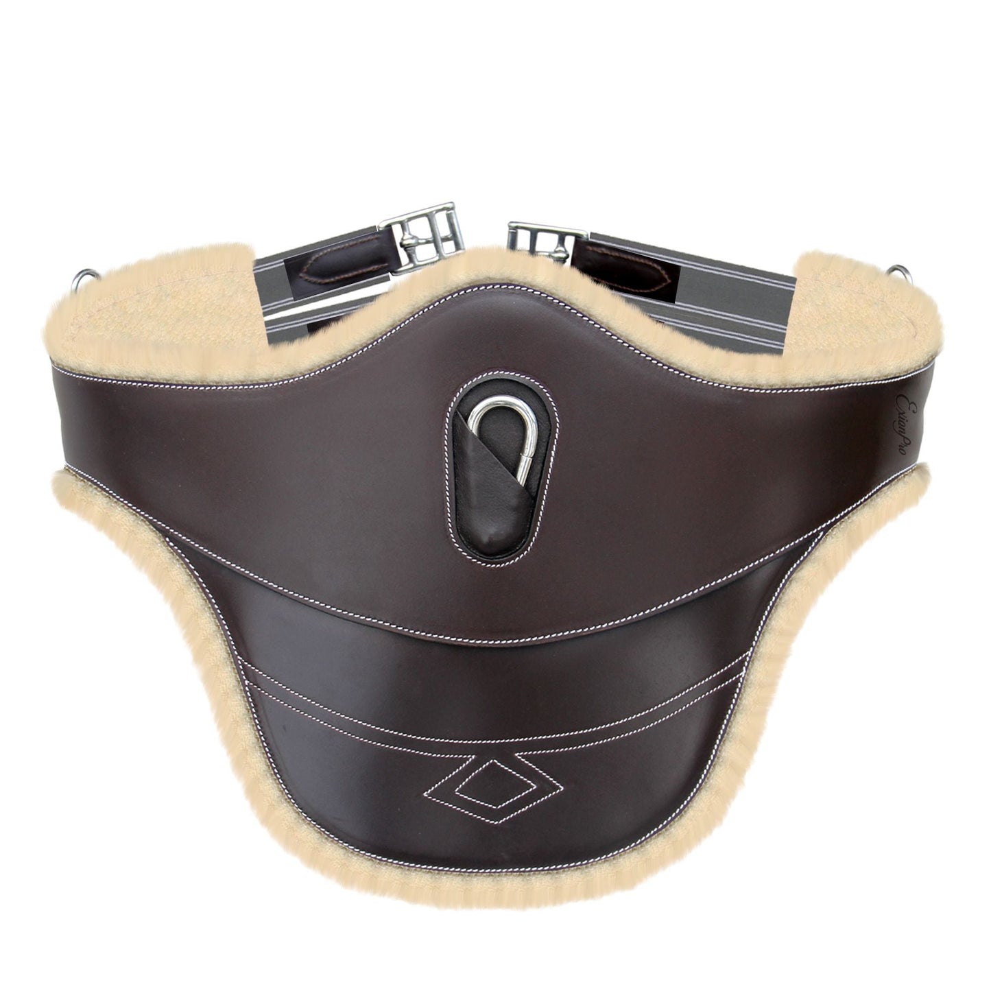 Bridles & Reins ExionPro Belly Guard Girth - Grey Elastic with White Lines