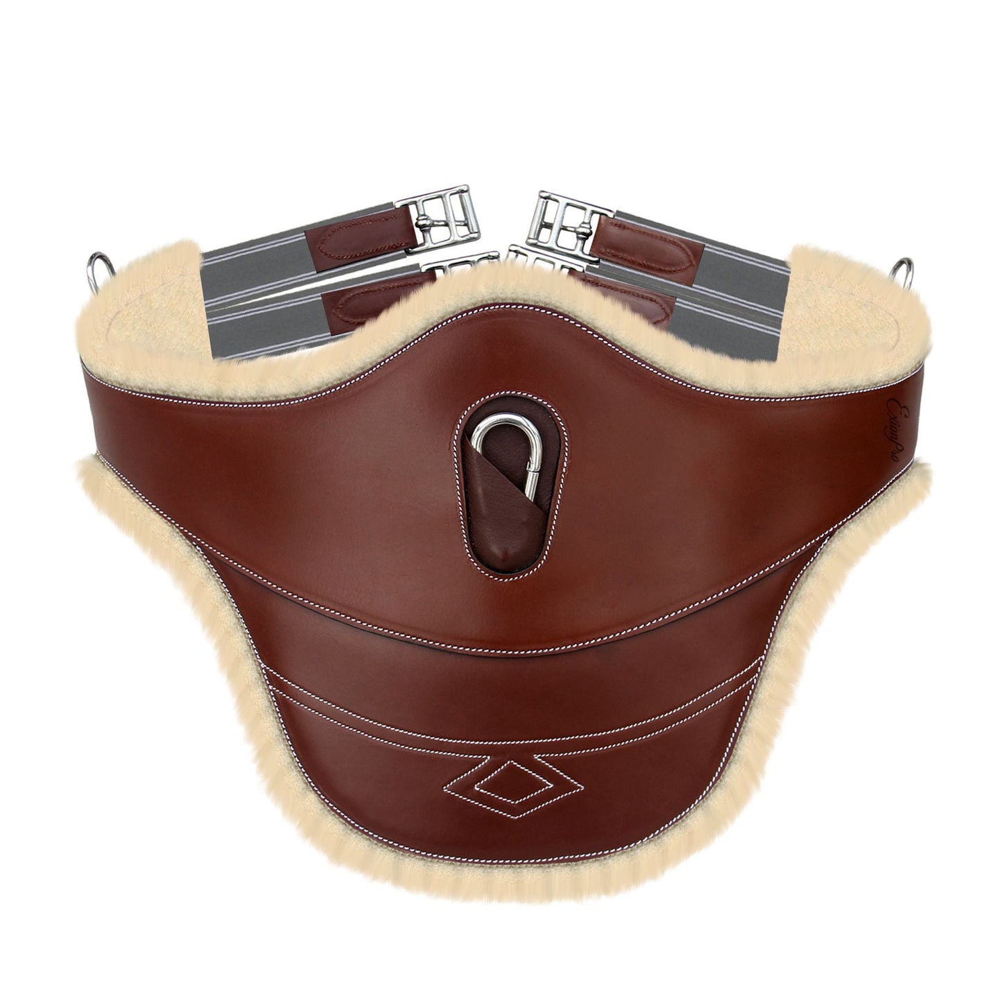 Bridles & Reins ExionPro Belly Guard Girth - Grey Elastic with White Lines