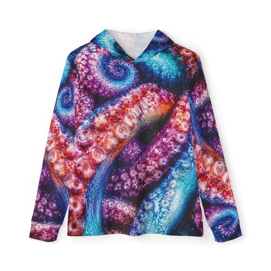 Texas Rigged Tees Colorful Octopus — Unisex Fishing Pullover Hoodie (SPF 50+)