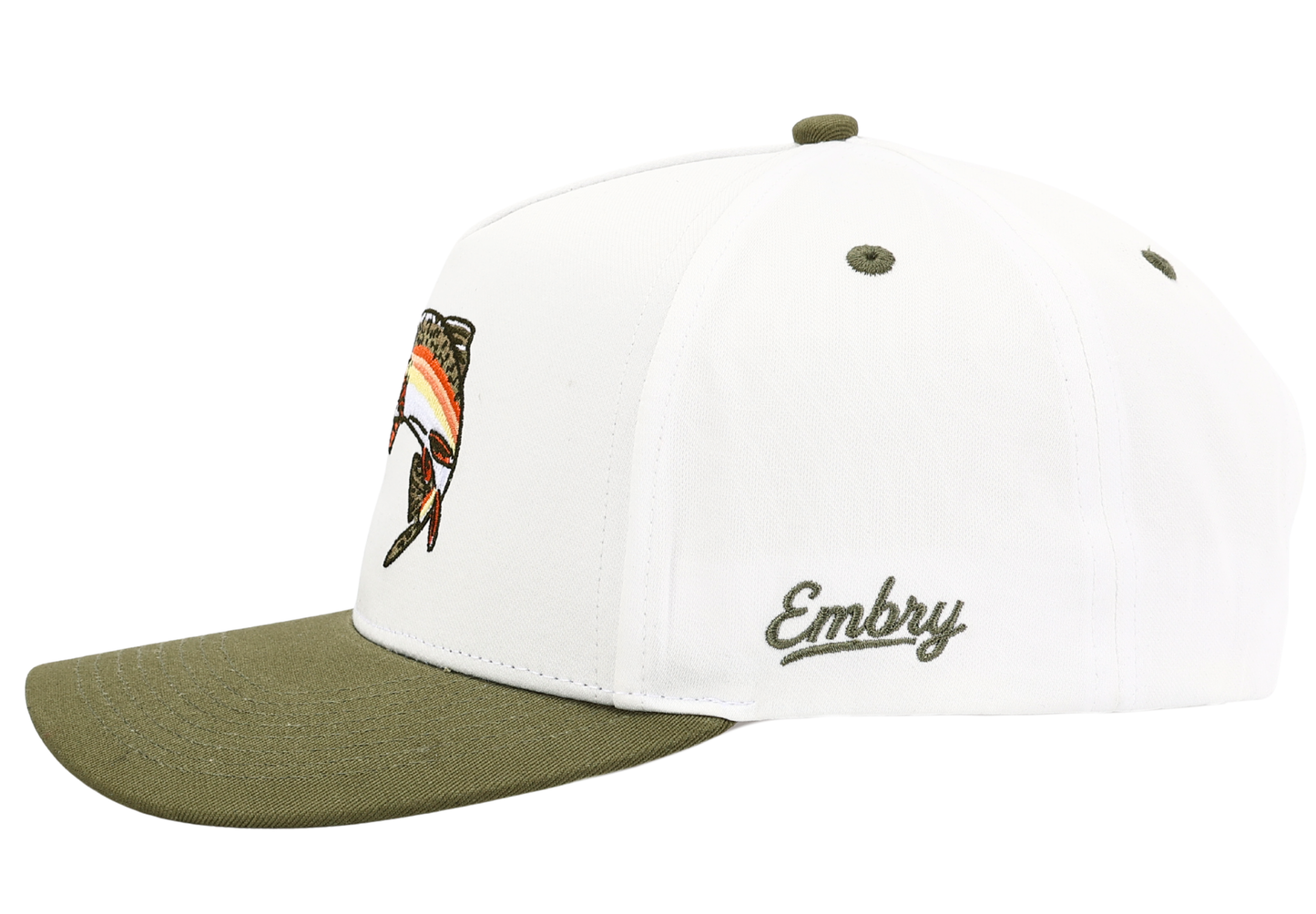 Embry Outdoors White/Green - Rainbow Trout