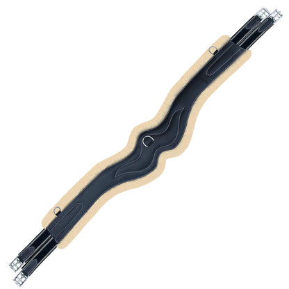Bridles & Reins ExionPro 'AdaptLine' Wave Over Lay Girth - Navy Blue Elastic with White Lines