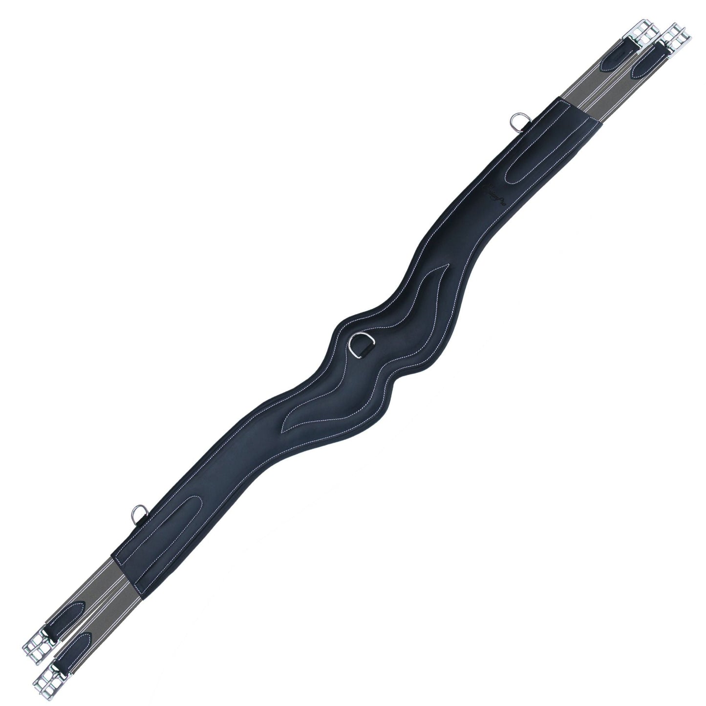 Bridles & Reins ExionPro 'AdaptLine' Wave Over Lay Girth - Grey Elastic with White Lines