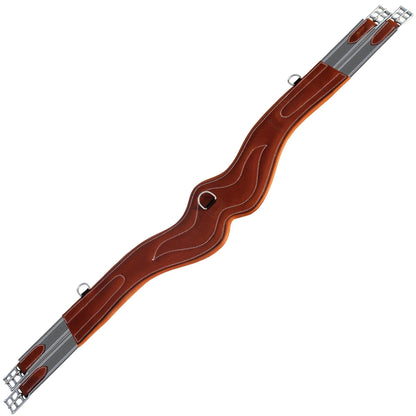 Bridles & Reins ExionPro 'AdaptLine' Wave Over Lay Girth - Grey Elastic with White Lines