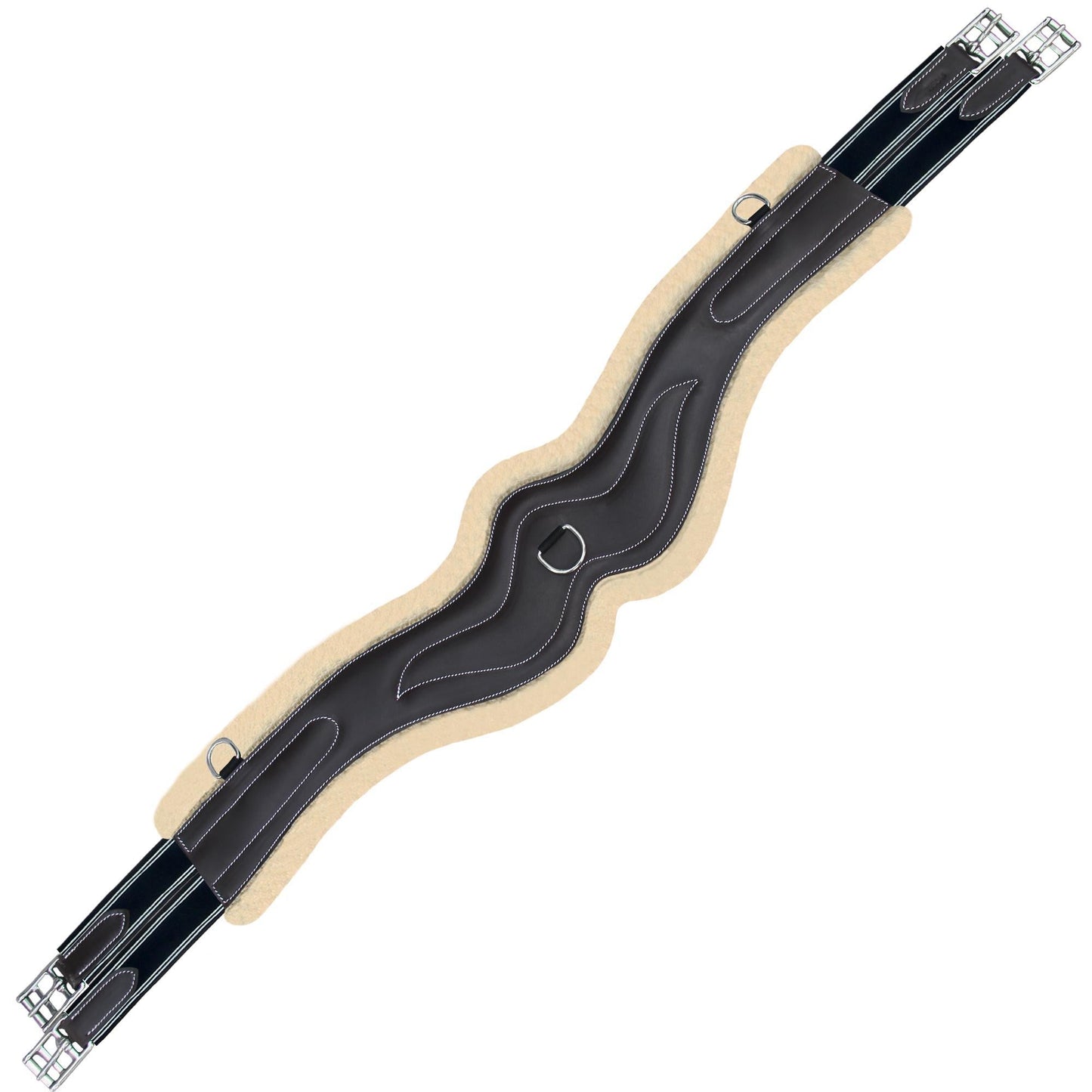 Bridles & Reins ExionPro 'AdaptLine' Wave Over Lay Girth - Navy Blue Elastic with White Lines