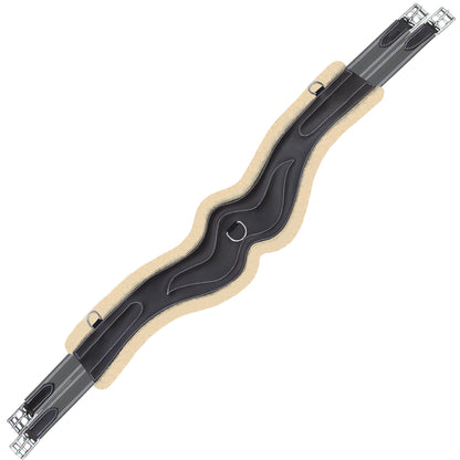 Bridles & Reins ExionPro 'AdaptLine' Wave Over Lay Girth - Grey Elastic with White Lines