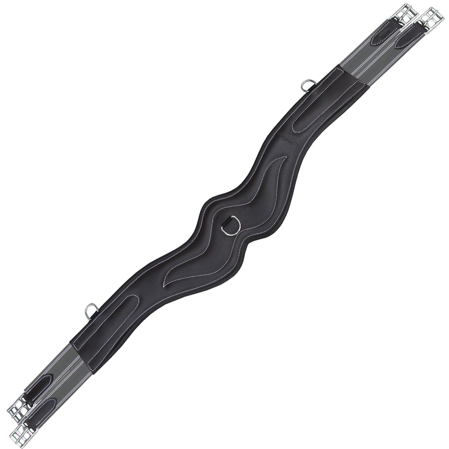 Bridles & Reins ExionPro 'AdaptLine' Wave Over Lay Girth - Grey Elastic with White Lines
