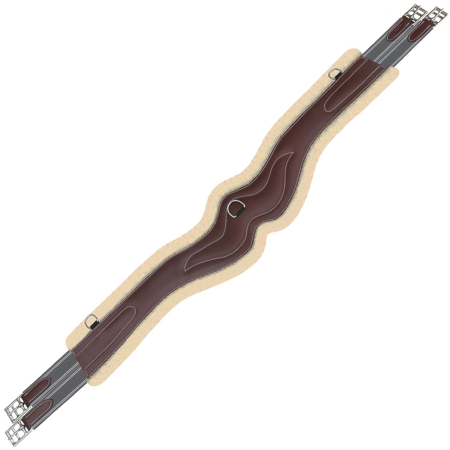 Bridles & Reins ExionPro 'AdaptLine' Wave Over Lay Girth - Grey Elastic with White Lines