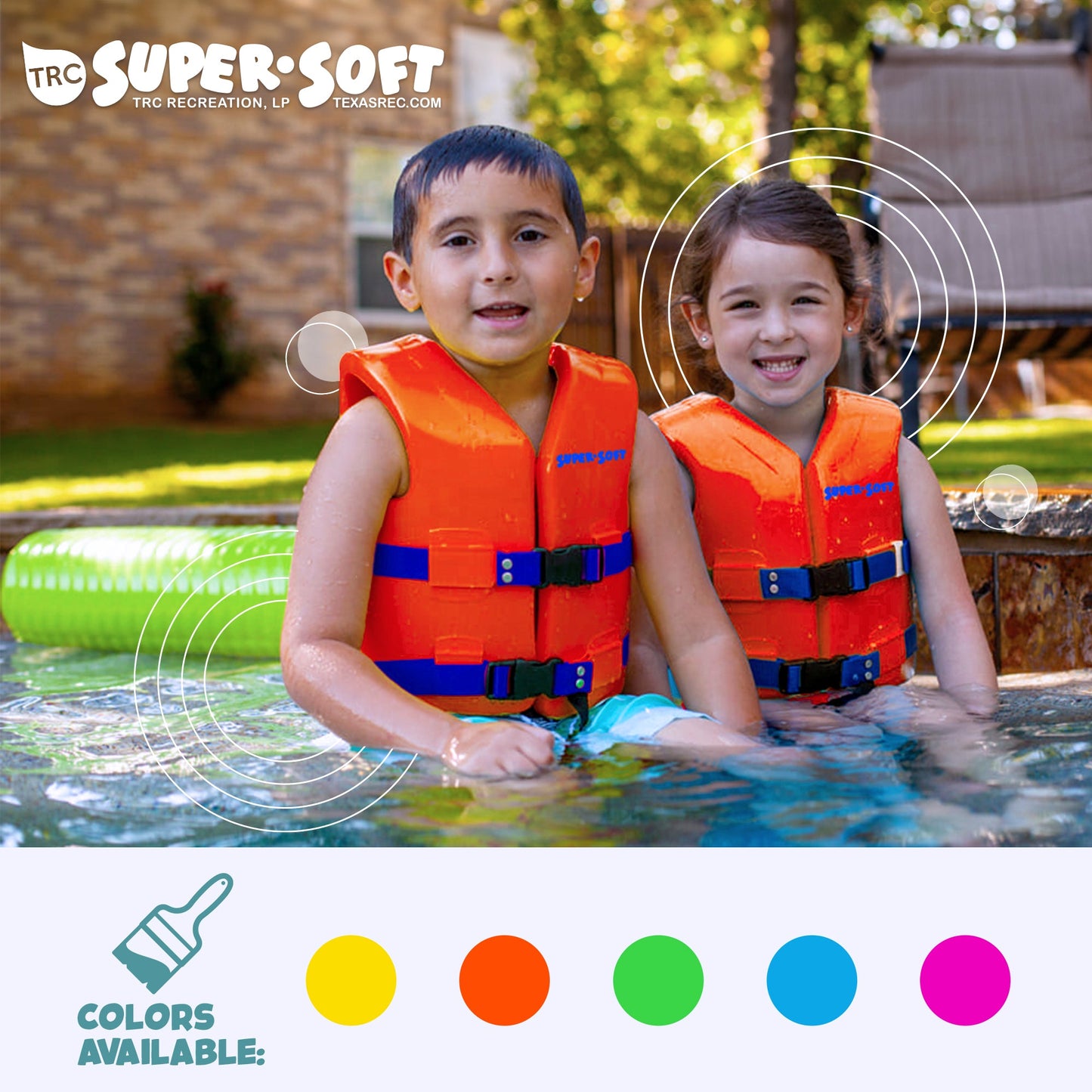TRC Recreation Super Soft Child Life Jacket Swim Vest, X Small, Sunset Orange