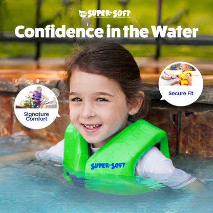 TRC Recreation Super Soft Child Life Jacket Swim Vest, X Small, Fierce Green