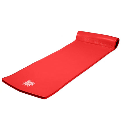 TRC Recreation Splash 1.25" Thick Foam Swimming Pool Float Lounger Mat, Red
