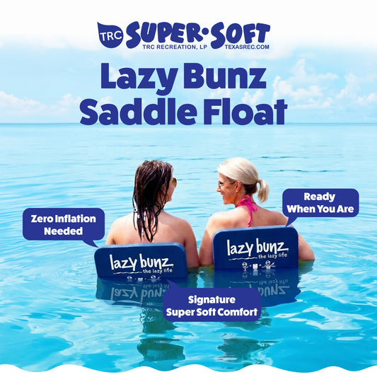 TRC Recreation Lazy Bunz Foam Saddle Swimming Pool Lounger Float, Navy Blue
