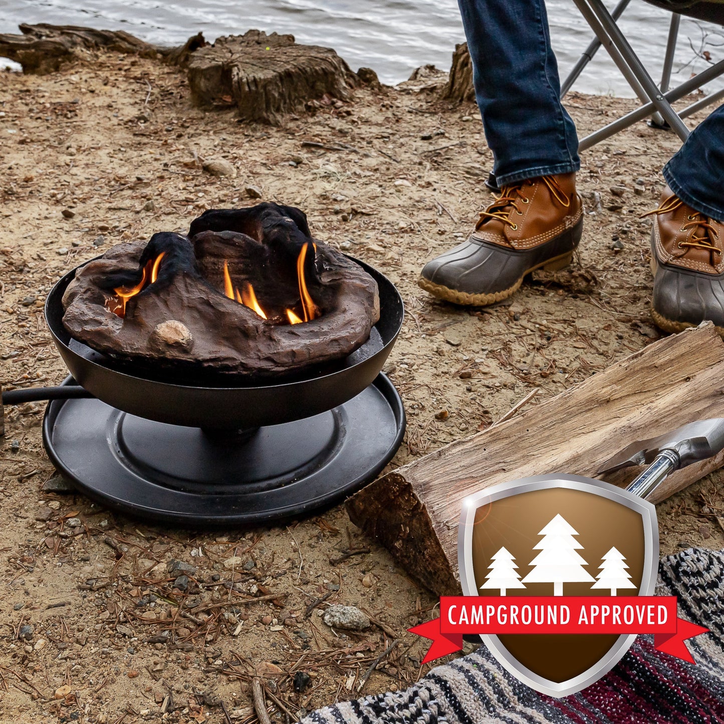 Camco Little Red Outdoor Portable Tabletop Propane Heater Fire Pit 11.25 Inch