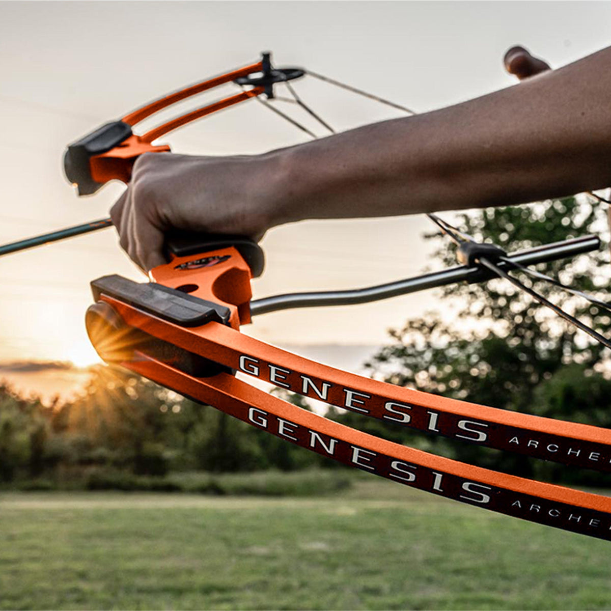 Genesis Original Archery Compound Bow w/ Adjustable Sizing, Left Handed, Orange