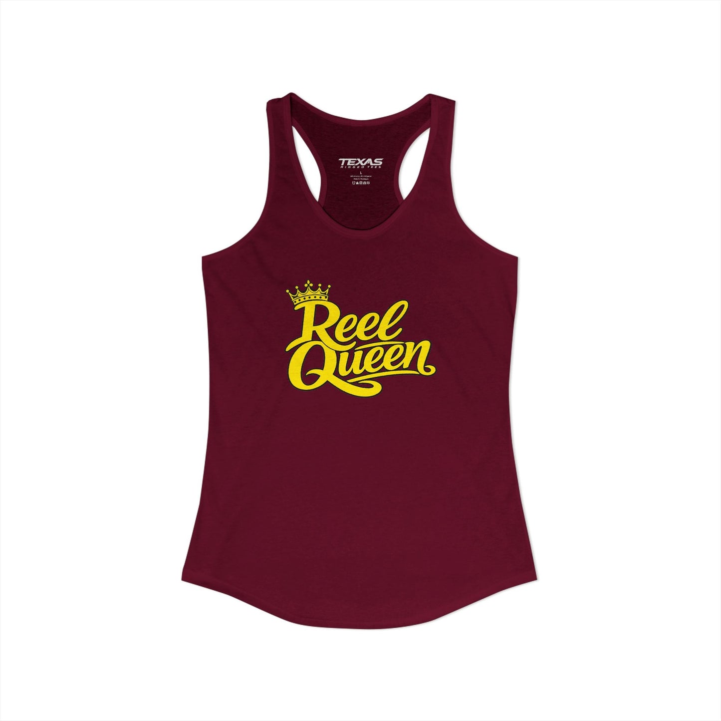 Texas Rigged Tees Reel Queen — Women’s Racerback Tank