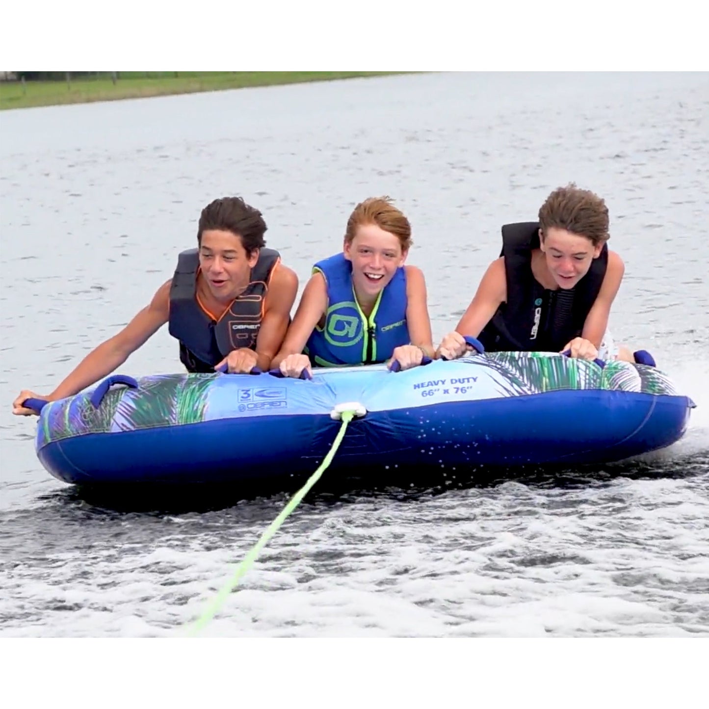 O'Brien Paradise 3 66 x 76 Inch 3 Person Towable Inflatable Deck Boat Inner Tube