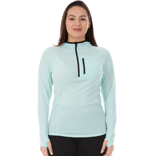Minus33 Micro Weight - Women's Wool 1/4 Zip Sun Hoodie Woolverino
