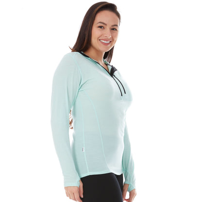 Minus33 Micro Weight - Women's Wool 1/4 Zip Sun Hoodie Woolverino