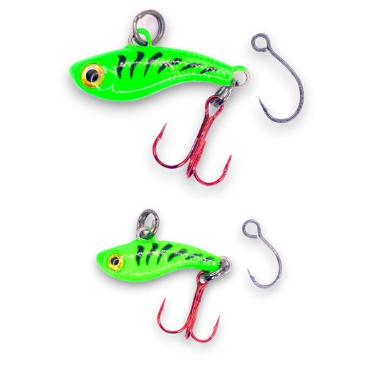 Kenders - Tungsten T-Rip Green Tiger Glow Mini Vibe Bait