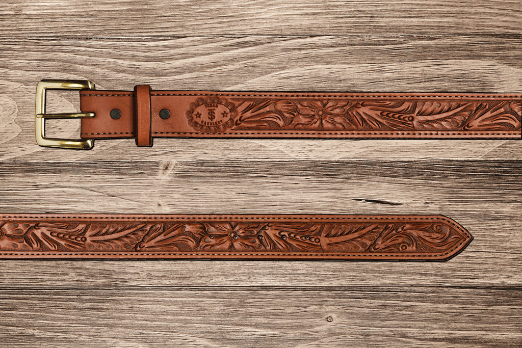 Texas Saddlery Saddle Tan Floral Belt