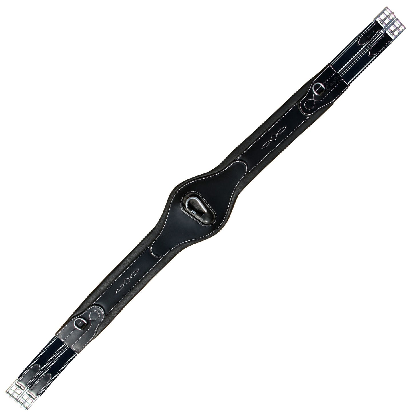 Bridles & Reins ExionPro 'Joint' Over Lay Girth - Navy Blue Elastic with White Lines