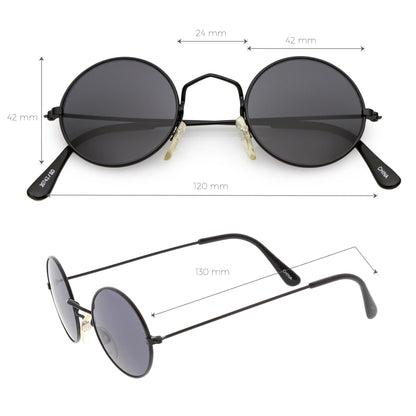 zeroUV Small Round Dapper True Vintage Metal Sunglasses C669