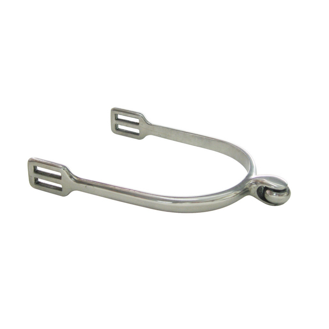 AJ Tack Men's Stainless Steel Soft Touch Smooth Roller English Spurs