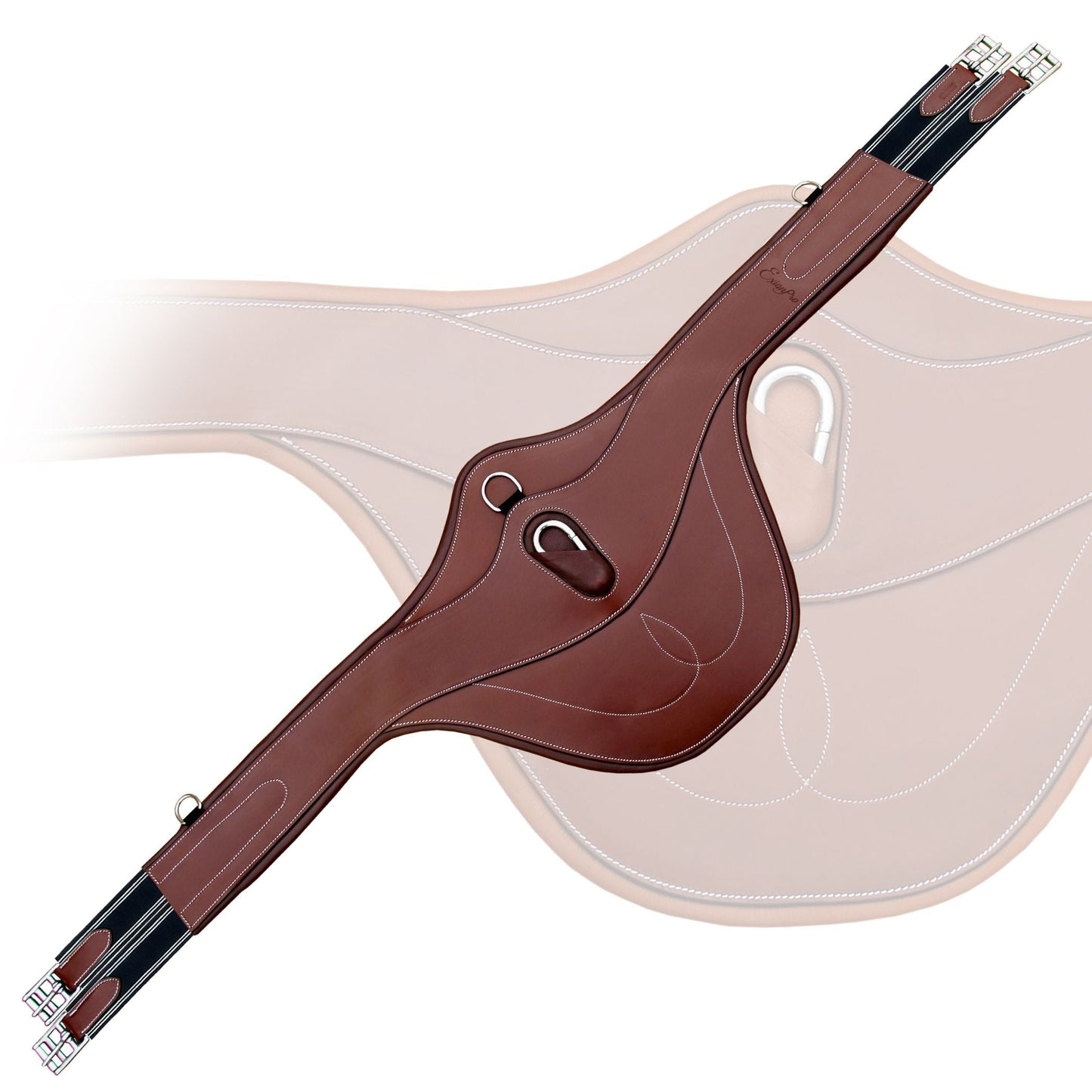 Bridles & Reins ExionPro 'AdaptLine' Belly Guard Girth - Navy Blue Elastic with White Lines