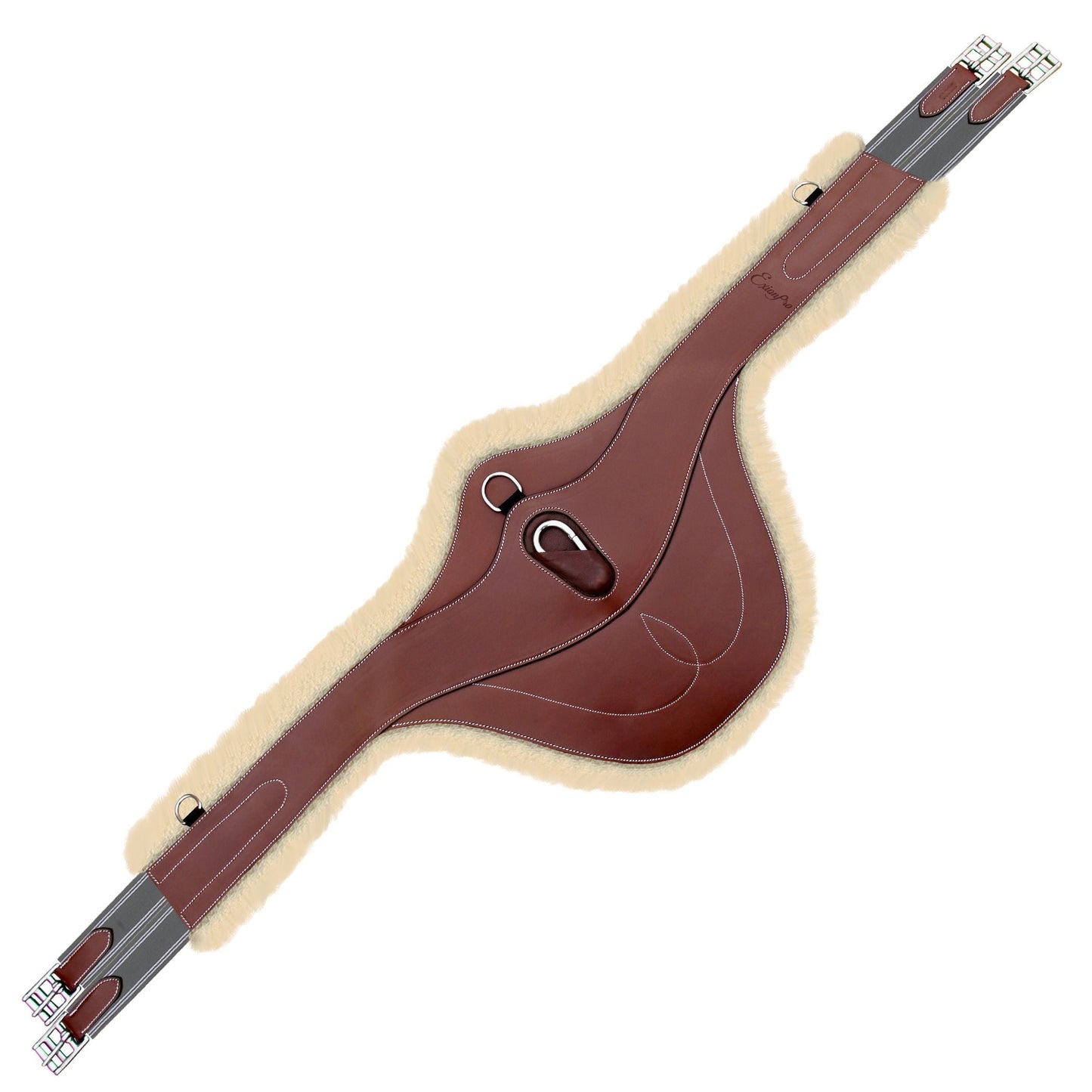 Bridles & Reins ExionPro 'AdaptLine' Belly Guard Girth - Grey Elastic with White Lines