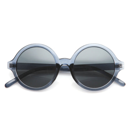 zeroUV Retro Sleek Large Round Fashion Sunglasses 8704