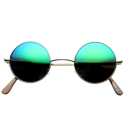 zeroUV Retro Lennon Style Round Circle Metal Mirror Lens Sunglasses 1408