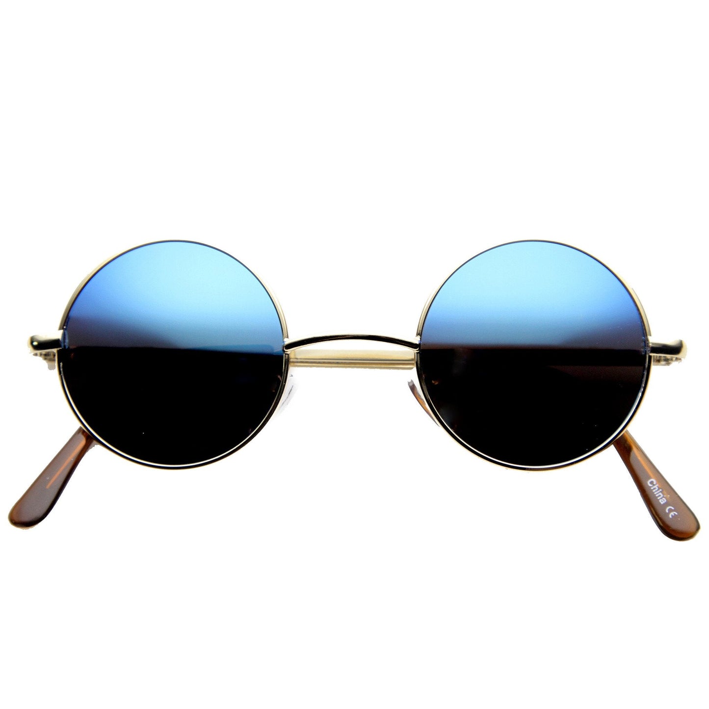 zeroUV Retro Lennon Style Round Circle Metal Mirror Lens Sunglasses 1408