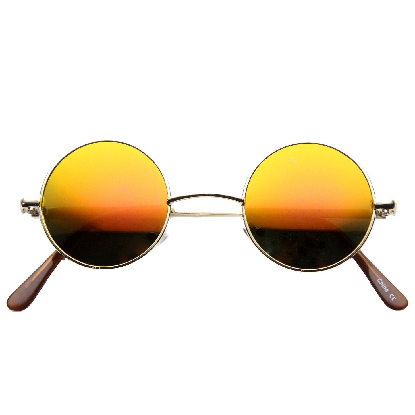 zeroUV Retro Lennon Style Round Circle Metal Mirror Lens Sunglasses 1408