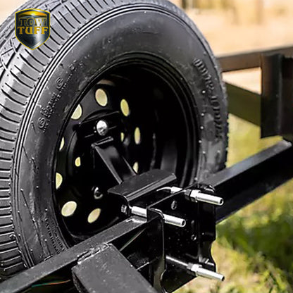 Tow Tuff TTF-08HD Heavy Duty Steel Universal Spare Trailer Tire Carrier, Black