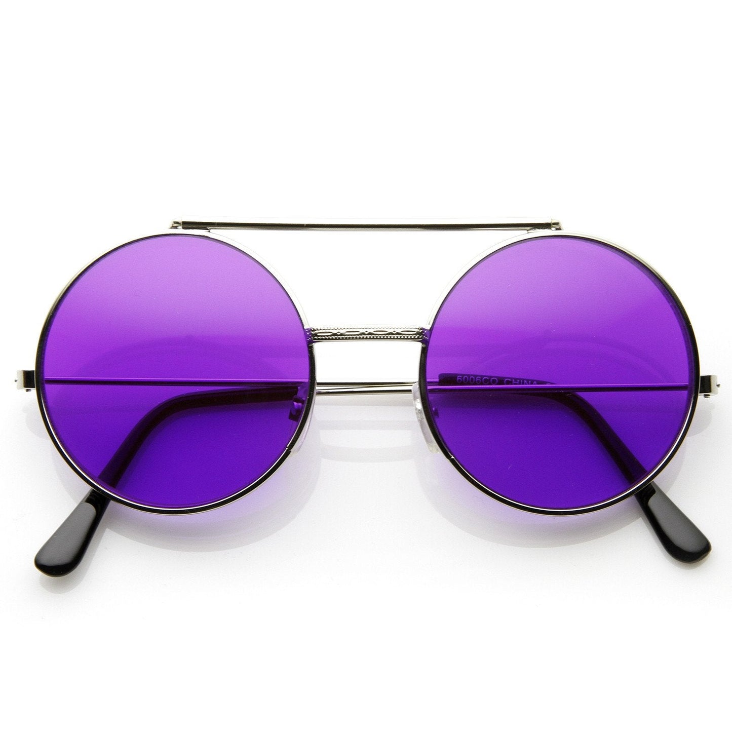 zeroUV Steampunk Vintage Circle Round Flip Up Vintage Sunglasses 8793