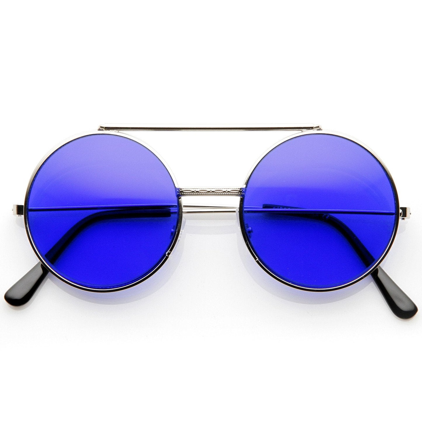 zeroUV Steampunk Vintage Circle Round Flip Up Vintage Sunglasses 8793
