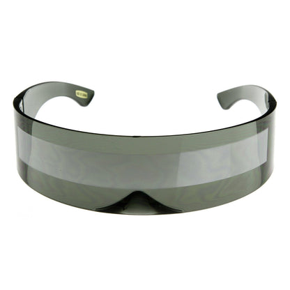 zeroUV Futuristic Retro Mirror Wrap Around Shield Sunglasses 8762