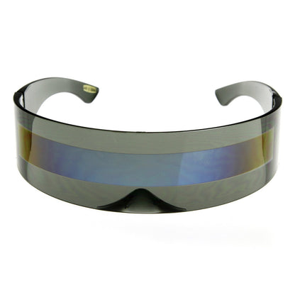 zeroUV Futuristic Retro Mirror Wrap Around Shield Sunglasses 8762