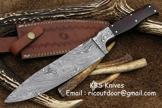 KBS Knives Hand Made Damascus Chef Knife